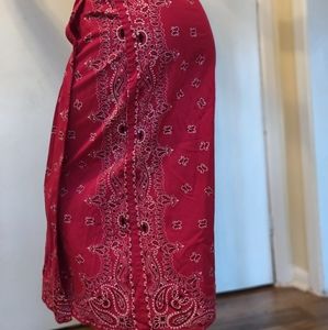 Ultra Pink Red Paisley Wrap Skirt